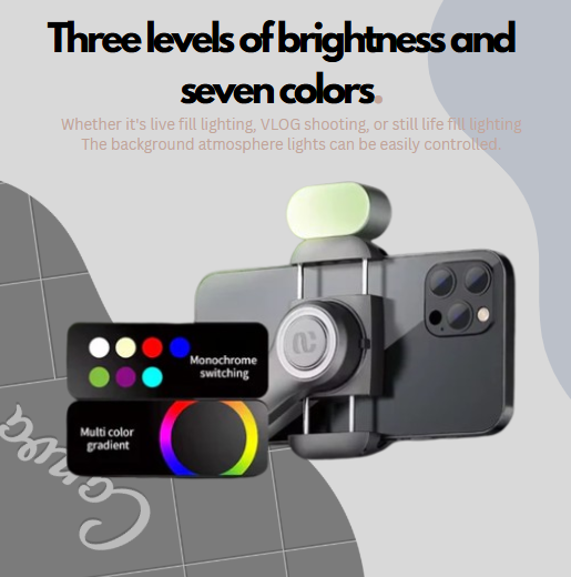 3-Axis Handheld Gimbal Stabilizer for Smartphone with Fill Light And Wireless charging
