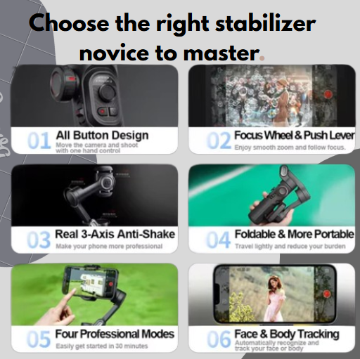 3-Axis Handheld Gimbal Stabilizer for Smartphone with Fill Light And Wireless charging